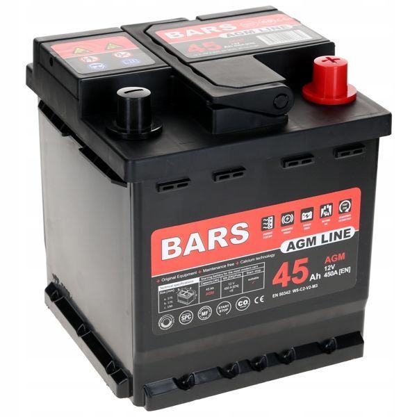 Akumulator Bars AGM LINE 45Ah 450A L0 Start-Stop P - 14 kg