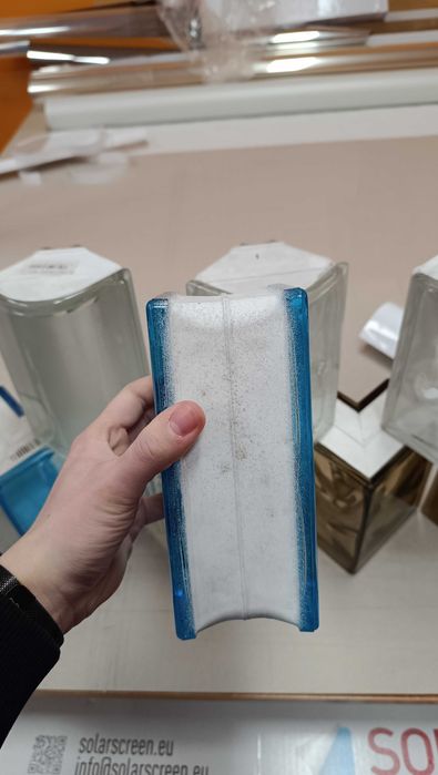 Luksfer - Pustak Szklany - Niebieski - 19x8x8cm Połówka