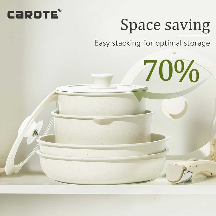 CAROTE Zestaw garnków i patelni z powłoką nieprzywierającą 9 elementów