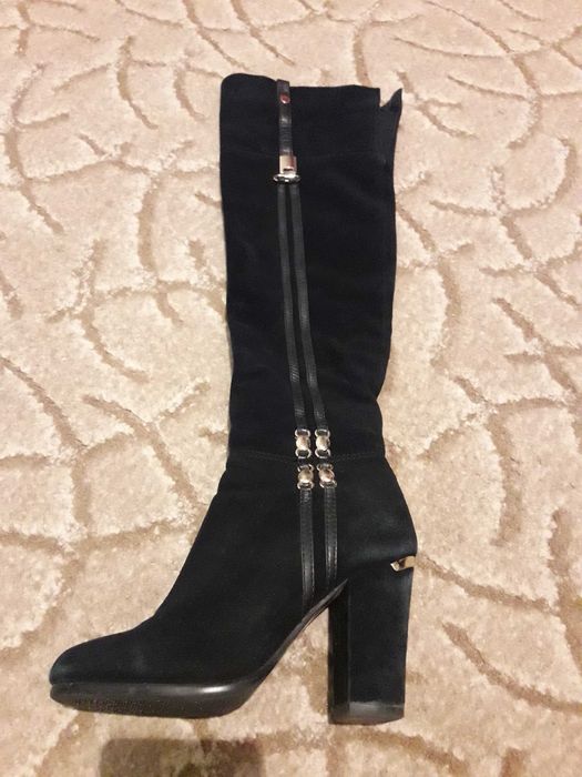 Сапоги ботфорти жіночі замшеві зима 35 р