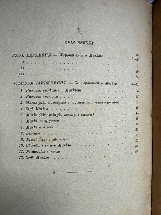 Stara ksiazka wspomnienia o Marksie 1948