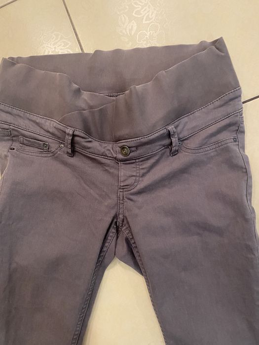 H&M mama ciążowe szare spodnie jeans rurki r. M/38 lycra