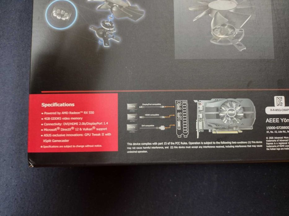 Asus Phoenix Radeon RX 550 Evo 4GB GDDR5