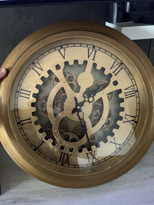 Zegar Ścienny Loft / Steampunk z Ruchomymi Kołami Zębatymi | ok. 46 cm