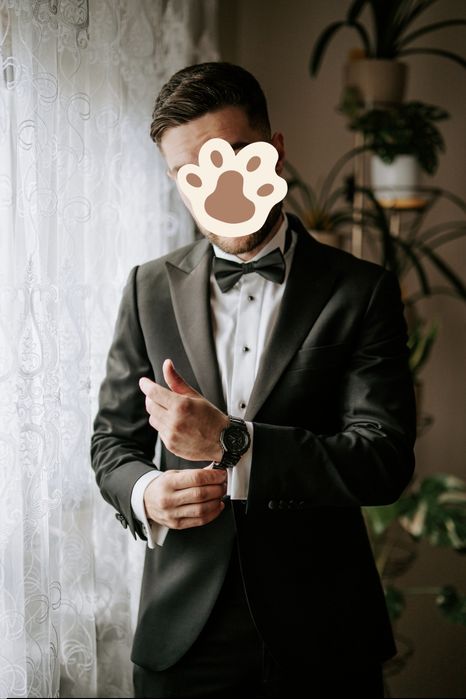 Garnitur ślubny smoking slim fit