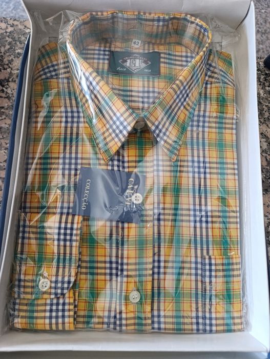 Camisa Brasil, xadrez verde amarelo e azul
