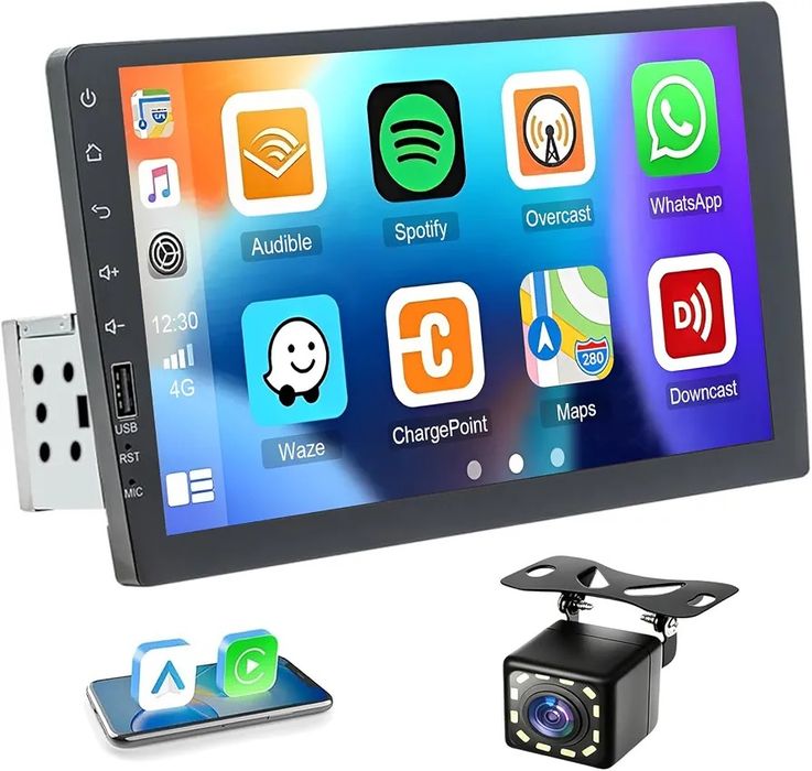 9-дюймова 1-DIN стереосистема, бездротовий CarPlay та Android Auto, Mirror Link, FM/RDS радіо, Bluetooth, керування на кермі, камеразаднього виду