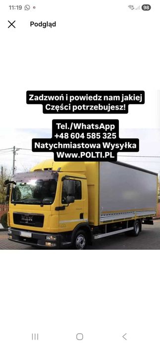 Most Man Tgl 8.180 12.210  odbiór 7 dni lub wysyłka