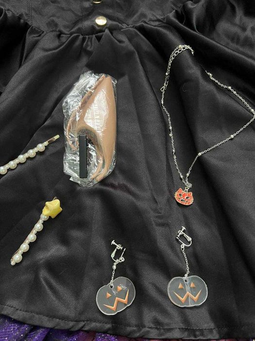 Костюм відьми / Halloween, сукня + капелюх + колготки, 3XL (китайський розмір), по замірам L