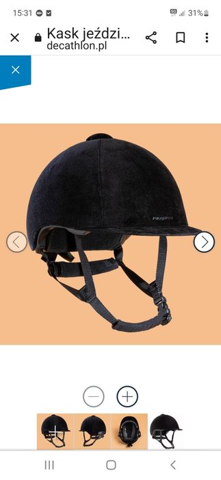 Kask jeździecki Fouganza aksamit M/55