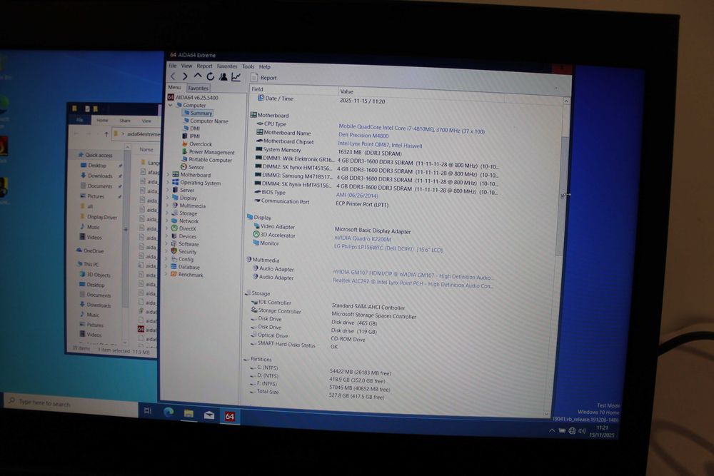 Dell Precision m4800 Quadro k2200M Core i7-4810MQ FullHD 16GBRAM м4800