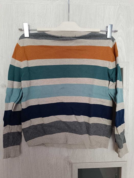 Sweter dla chłopca długi rękaw kolorowe paski H&M wzrost 122/128cm