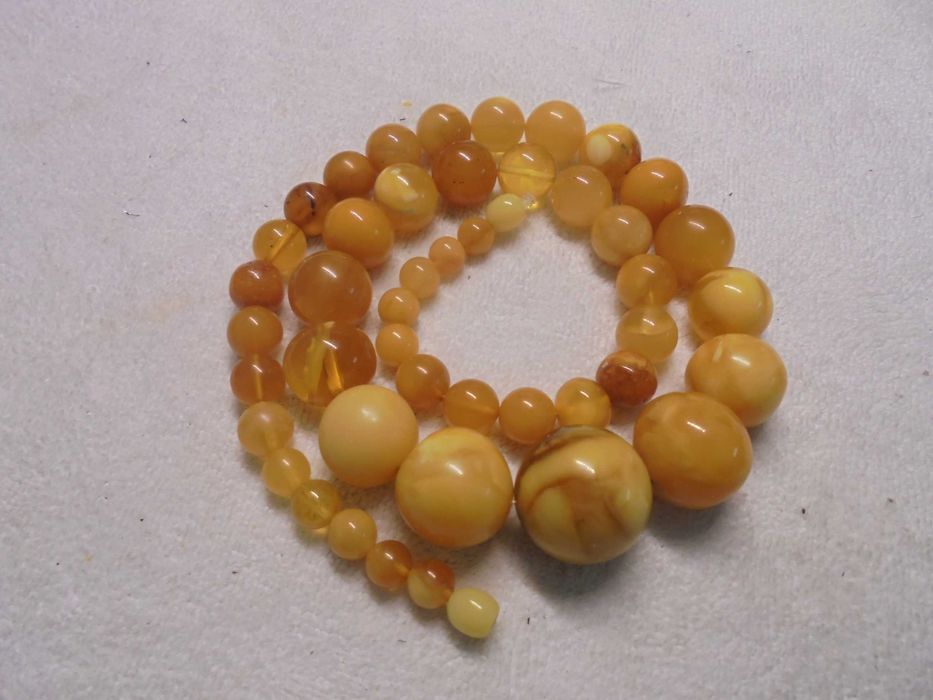 Bursztyn naturalny.Naszyjnik XL.Kulki z bursztynu naturalnego.53 gramy.