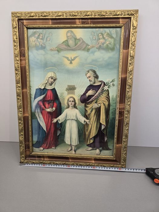 Święta rodzina oleodruk z okresu PRL-U