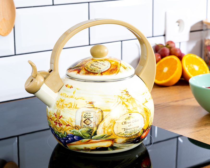 Czajnik emaliowany z gwizdkiem 2,2 l gaz indukcja