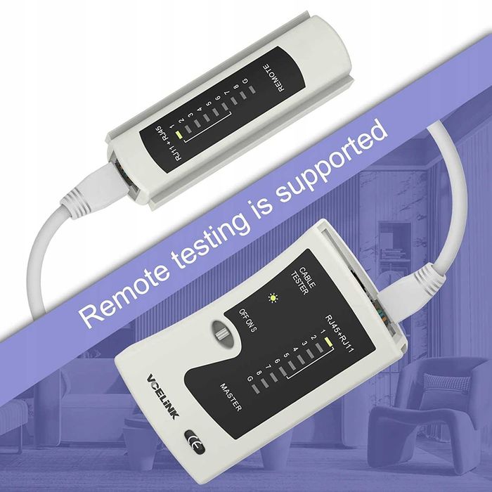 Tester LED do kabli sieciowych LAN RH11/RJ45 VCELINK