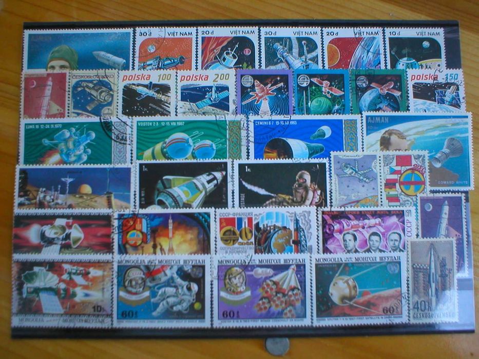 58 selos sobre o Espaço todos diferentes