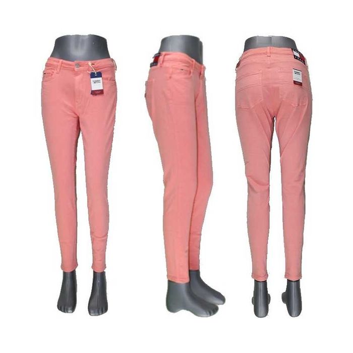 Damskie jeansy Tommy Jeans Sylvia rurki 7/8 wysoki stan różowe W27/L32