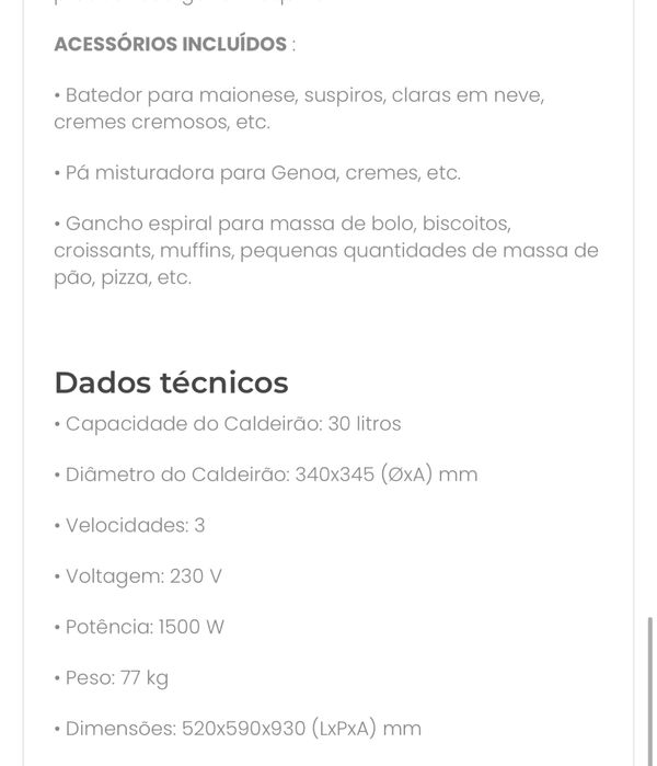 Batedeira Planetaria 30 litros