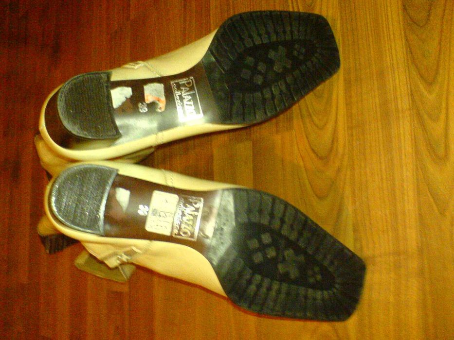 Buty Kozaki Skóra jasny Beż Roz. 39 lekko ocieplone NOWE NIEUŻYWANE
