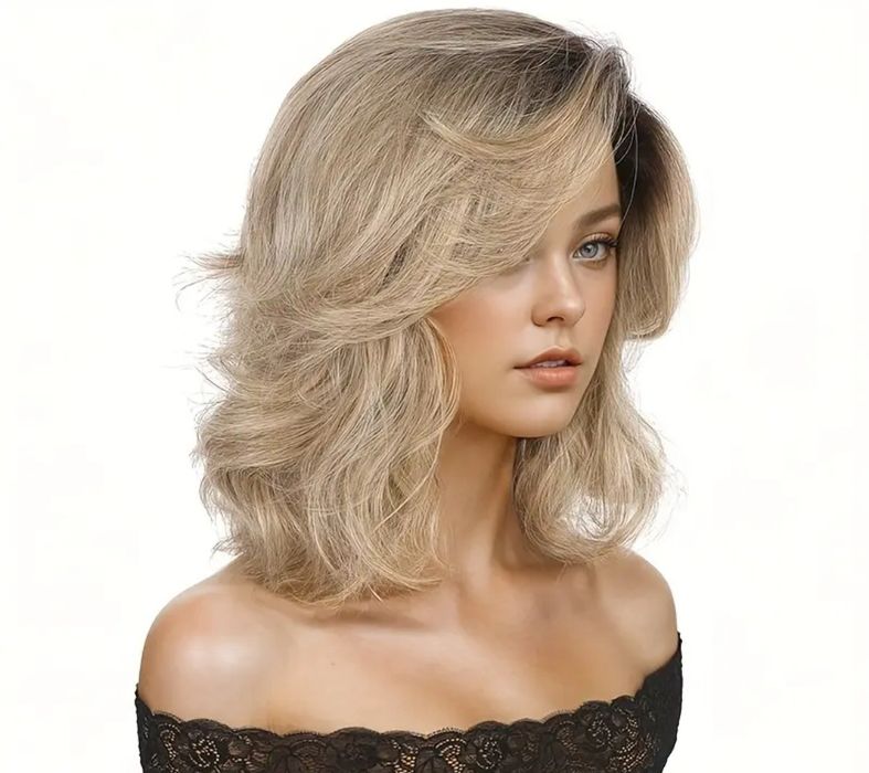 Peruka blond platyna gradient