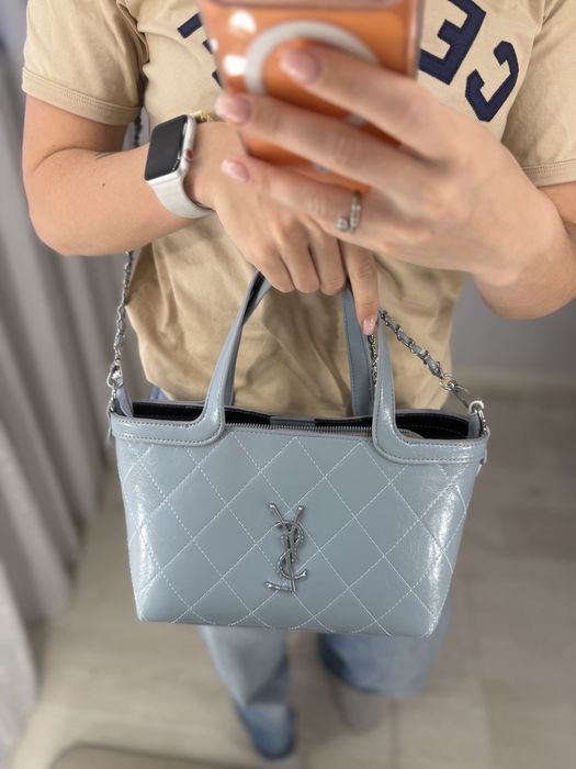 Нова шикарна сумка saint laurent голуба