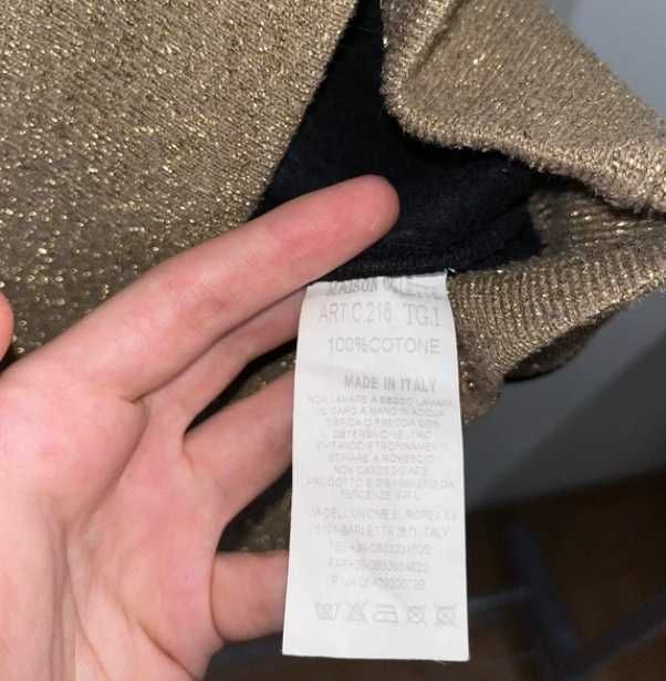 Czarna krótka bluza Maison Colette ze złotymi ściągaczami 100% bawełna M 38