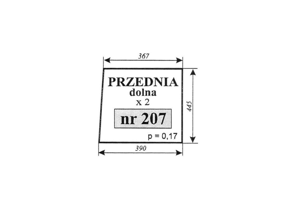 szyba przednia dolna zetor 207