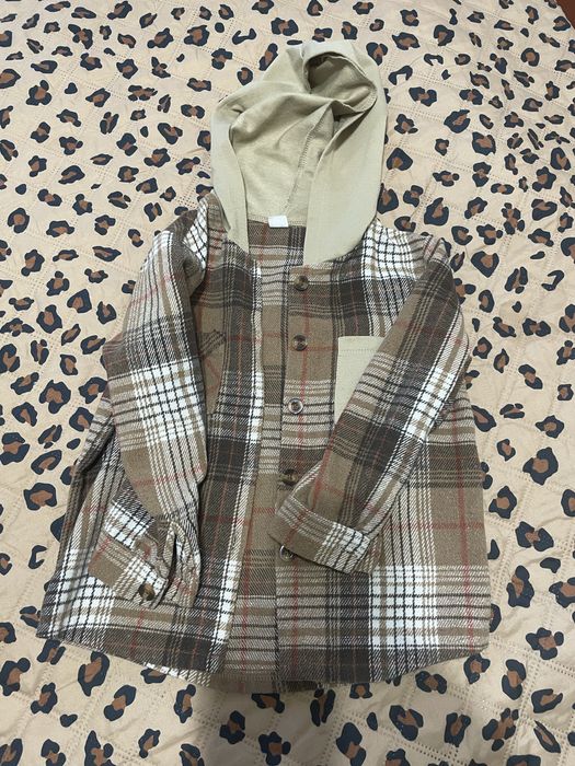Сорочка в клітинку сорочка для хлопчика/сорочка з капюшоном