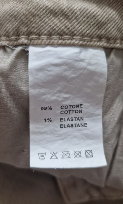 Proste beżowe jeansy z przetarciami spodnie jeansowe  By o la la XL