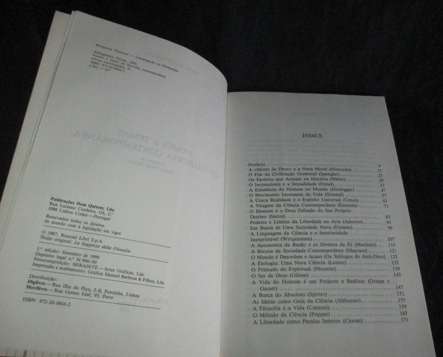 Livro Nomes e Temas da Filosofia Contemporânea Nicola Abbagnano