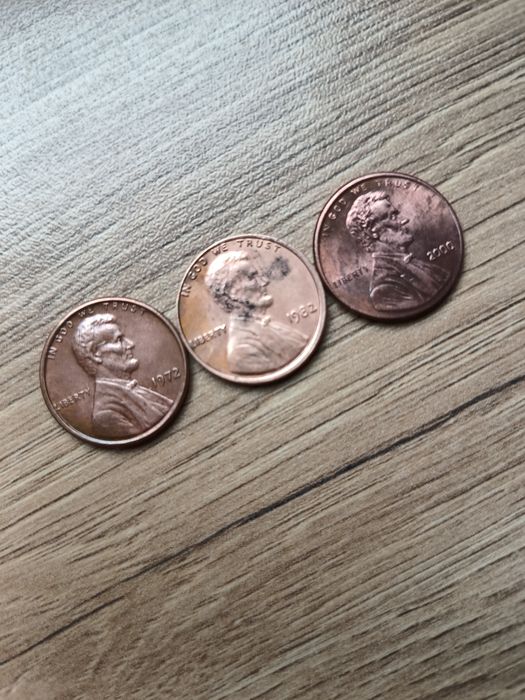 Monety One cent rocznik 1972 ,82 ,2000.