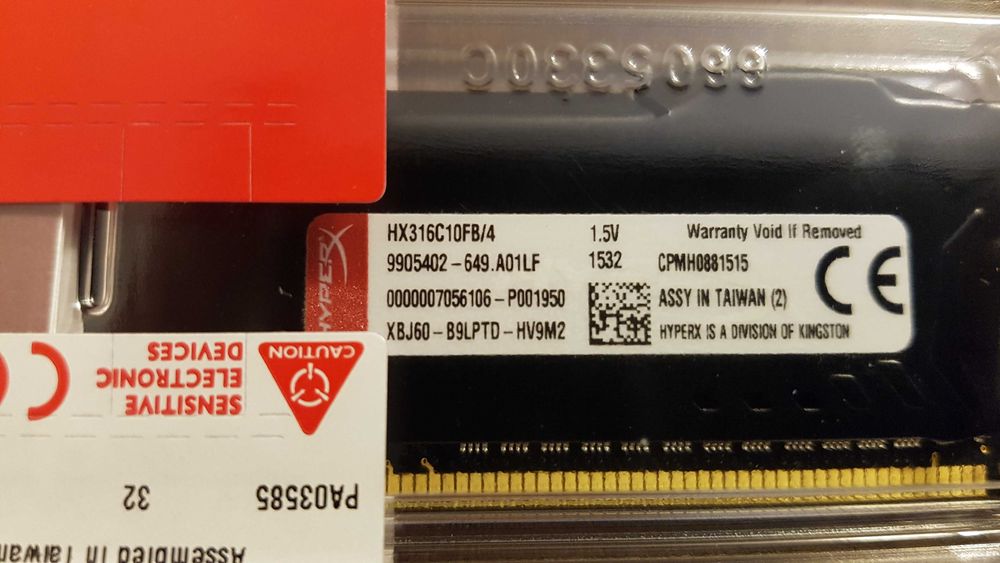 Pamięć RAM HyperX DDR3 4GB 1600MHz CL10 Fury Black