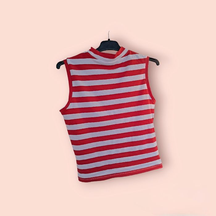 Bluzka w biało - czerwone paski