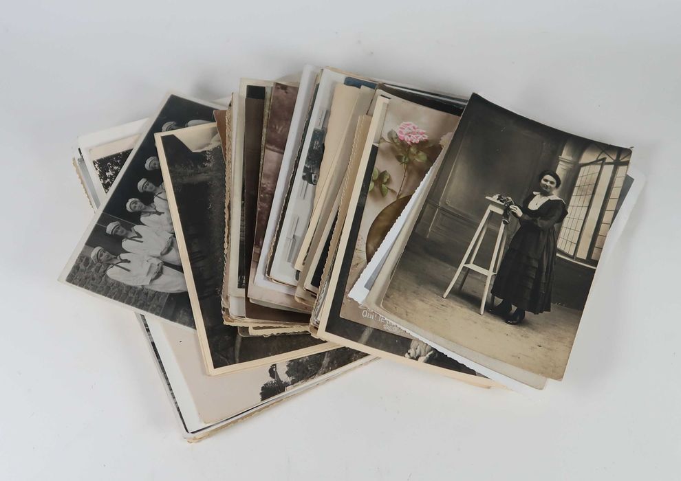 Lote com 65 fotos postais antigos