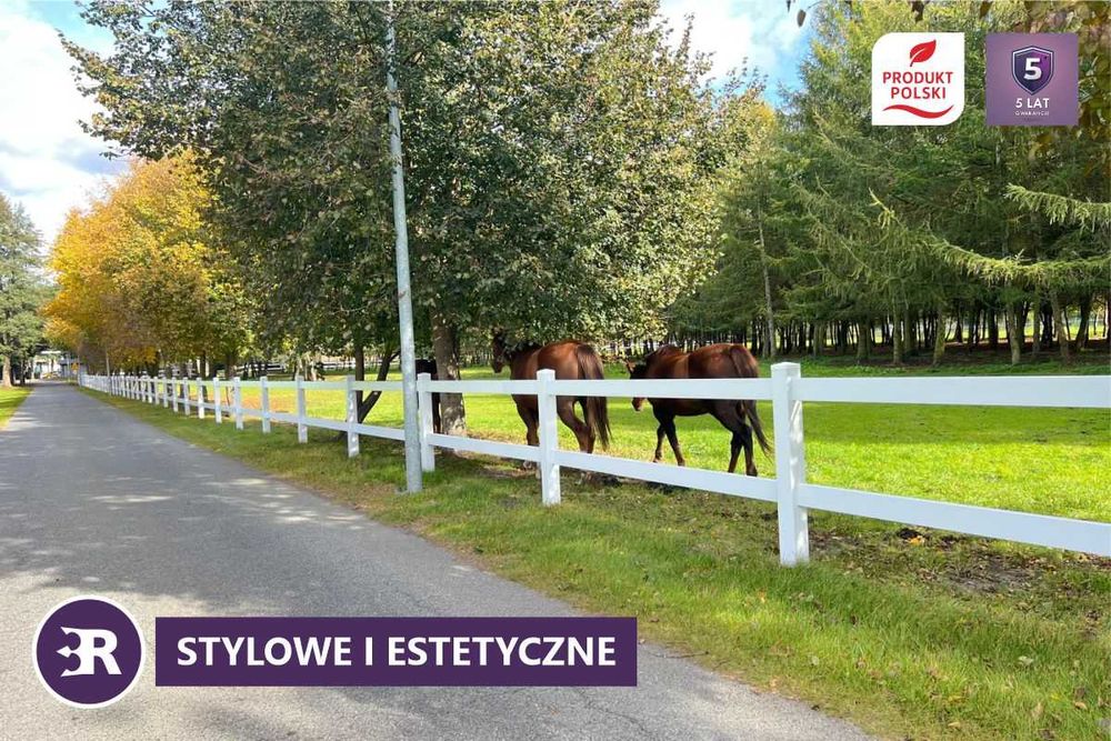 Ogrodzenie PVC TEXAS II - 2 poprzeczki, 5 LAT GWARANCJI