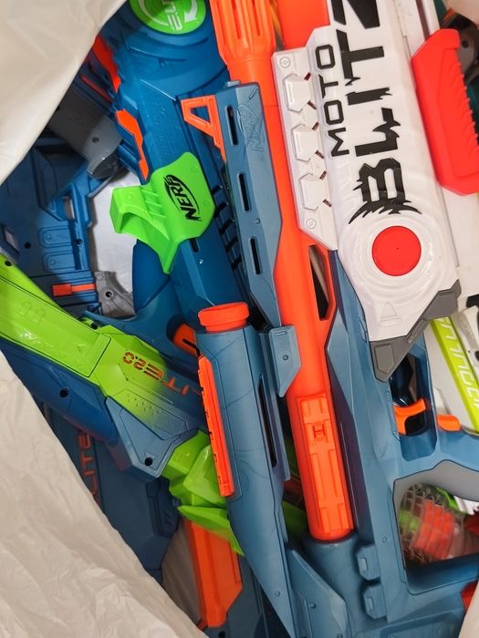 NERF duża ilość naciągane , elektryczne + strzałki