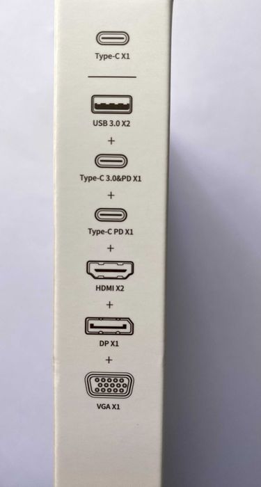 Док-станція USB хаб Baseus 8в1 на 4 монітори HDMI DP VGA (1500 грн)