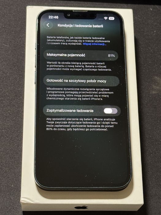 iPhone 13 128 GB – idealny ekran, 100% sprawny, pudełko