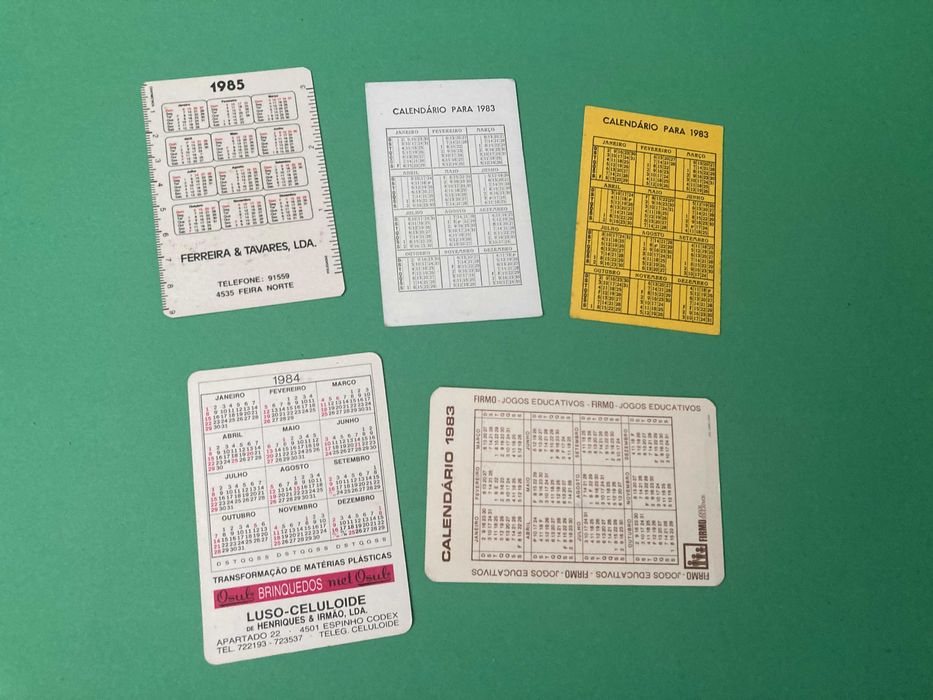 Lote de Calendários marcas de Brinquedos Anos 80 Pepe Osul Majora