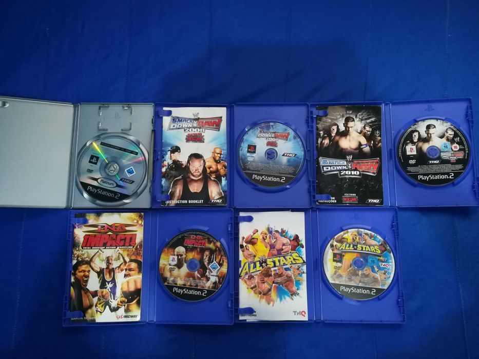 Pack de Luta - SMACK DOWN RAW 2007 e 2008, 2010, ALL STARS e TNA IMPACT -Títulos DESCONTINUADOS, mas Muito LEMBRADOS!