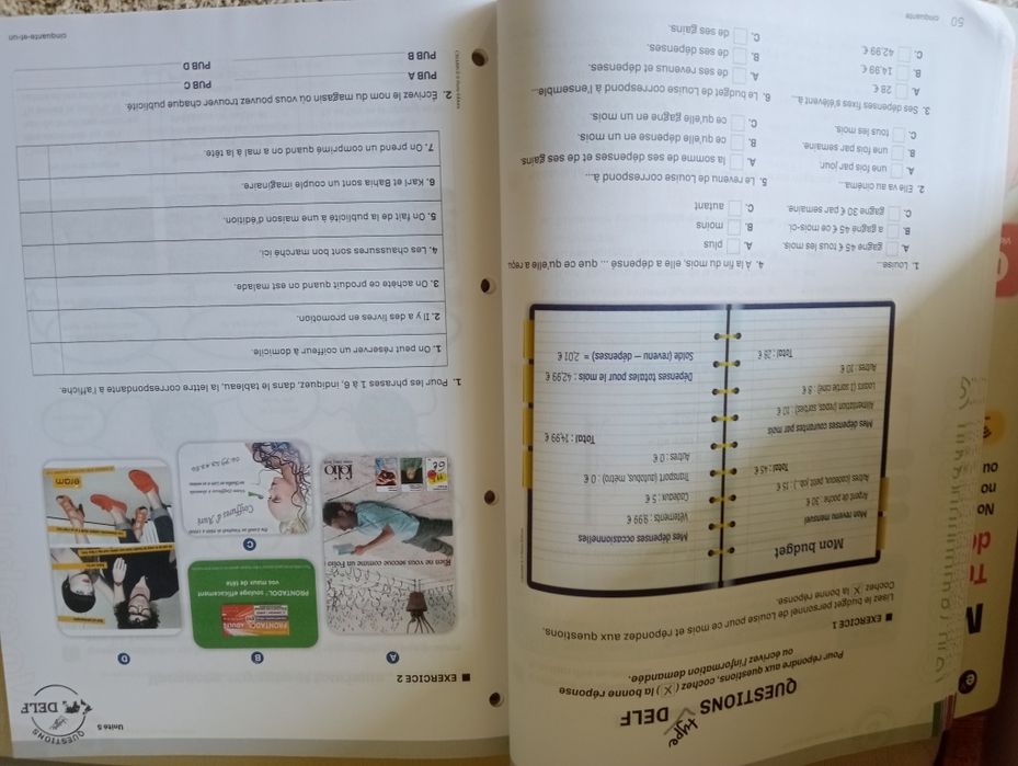 Caderno de atividades de francês