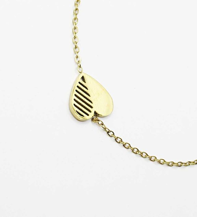 Bransoletka stal chirurgiczna złota serce puzzle koniczynka paski BB4