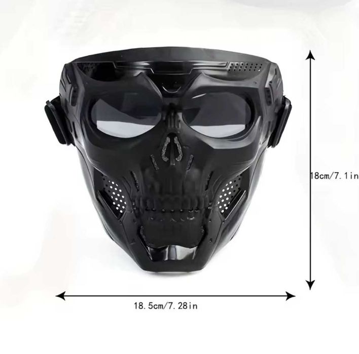 Maska CZASZKA DARK-BL, 18,5x18cm, motor, rower, skuter, hulajnoga