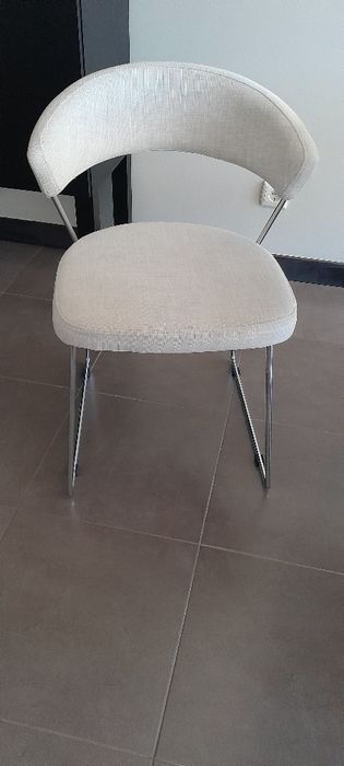 Cadeiras 6 Antarte cromado e forroadas em tecido 6 alta gama