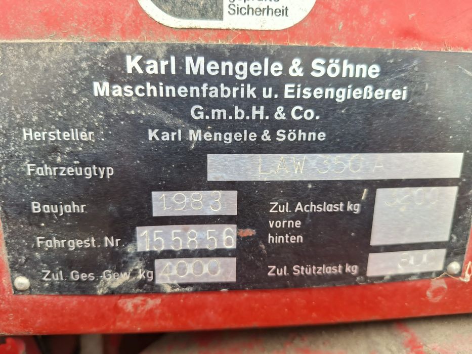 Przyczepa samozbierająca mengele law 350A