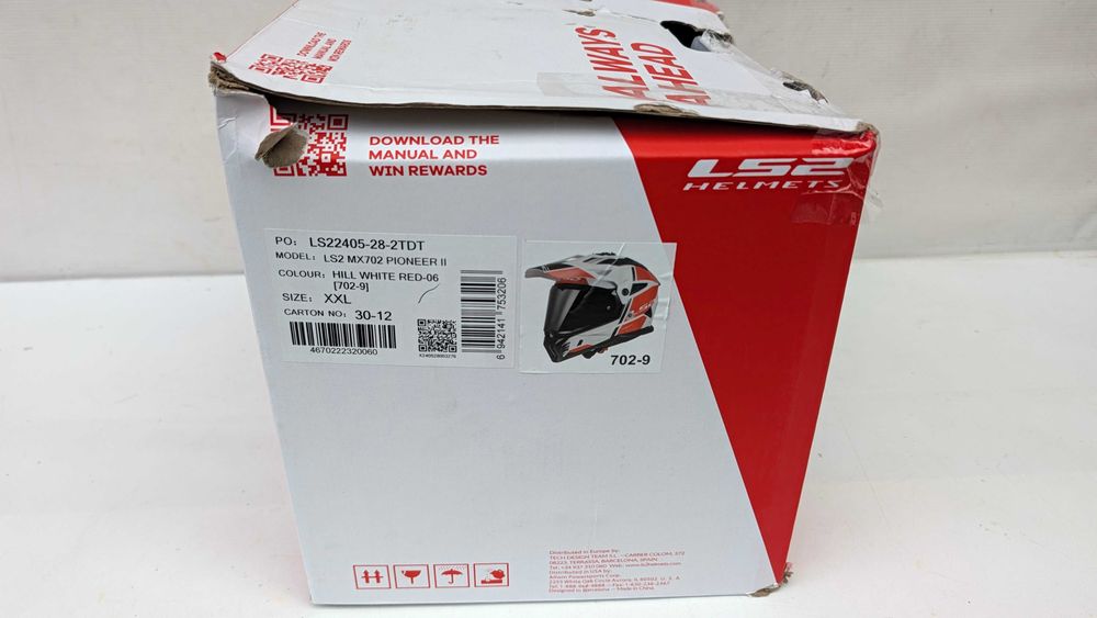 Kask Motocyklowy LS2 MX702 PIONEER II Hill White/Red