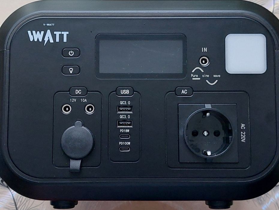 Портативна електростанція V-WATT ALPHA 600W 460Wh LiFePO4