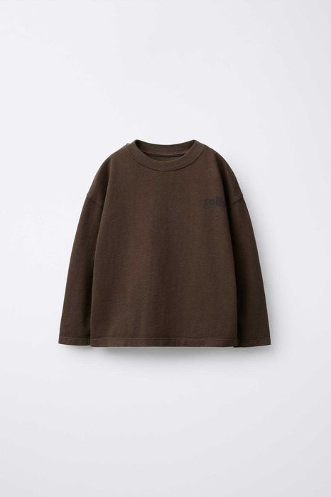 Bluzka dziecięca z długim rękawem 92 cm – brązowa koszulka dla 2-latka