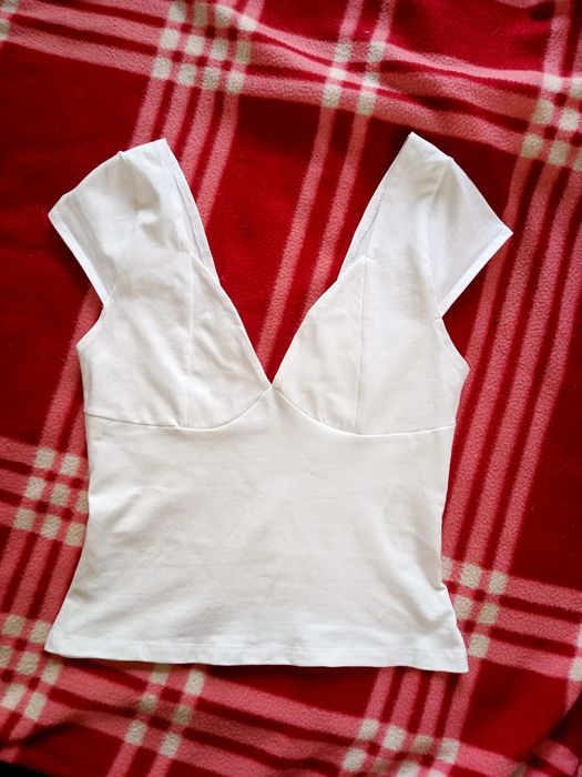 Майка топ білого кольору, бавовна